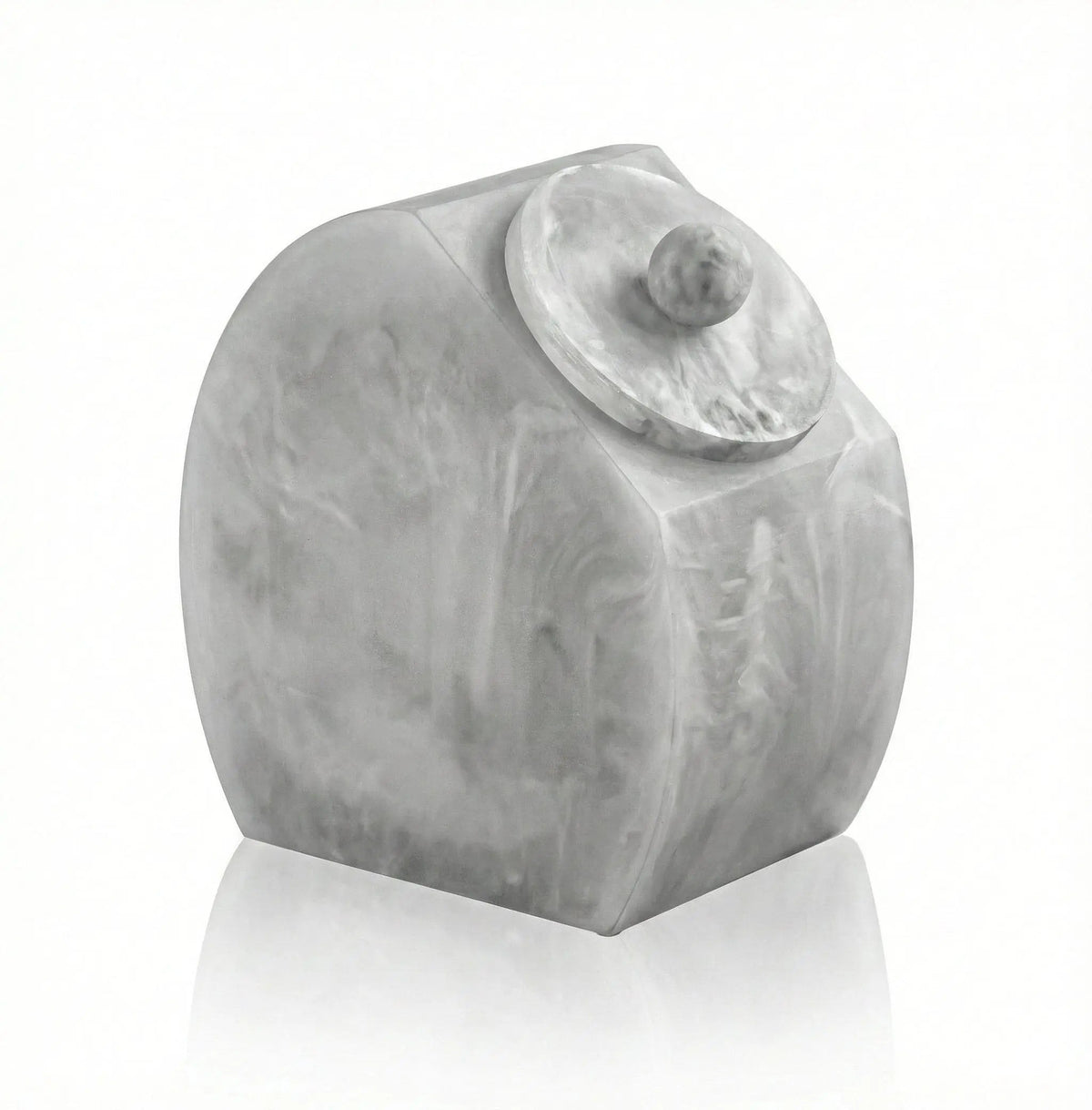 Translucent gray resin cake dome with finial lid from Waterdale Collection, ideal for serving and storage.