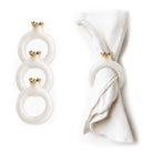 Sculptural resin pomegranate napkin rings, set of 4, from Waterdale Collection