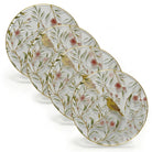 Floral Bird Charger plate with cream background and delicate botanical bird pattern design for Pesach tableware.