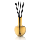 Aura Vase Diffuser with natural wood bulbous base and black reed sticks for home fragrance.