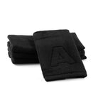 Black Initial Embossed Finger Towel - Waterdale Collection