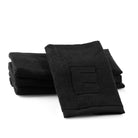 Black Initial Embossed Finger Towel - Waterdale Collection