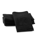 Black Initial Embossed Finger Towel - Waterdale Collection