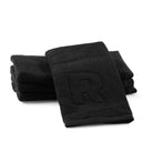 Black Initial Embossed Finger Towel - Waterdale Collection