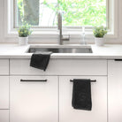 Black Initial Embossed Finger Towel - Waterdale Collection