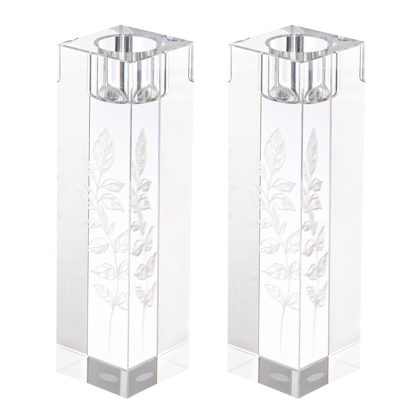 Engraved Crystal Candlesticks - Waterdale Collection