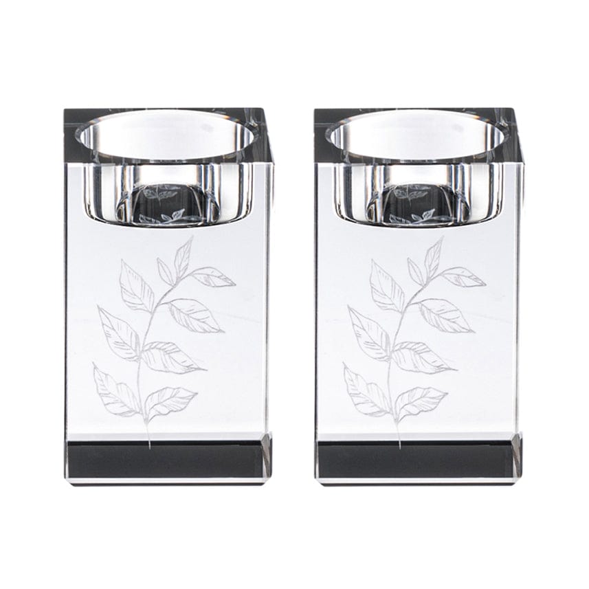 Engraved Crystal Tea Light Holders - Waterdale Collection