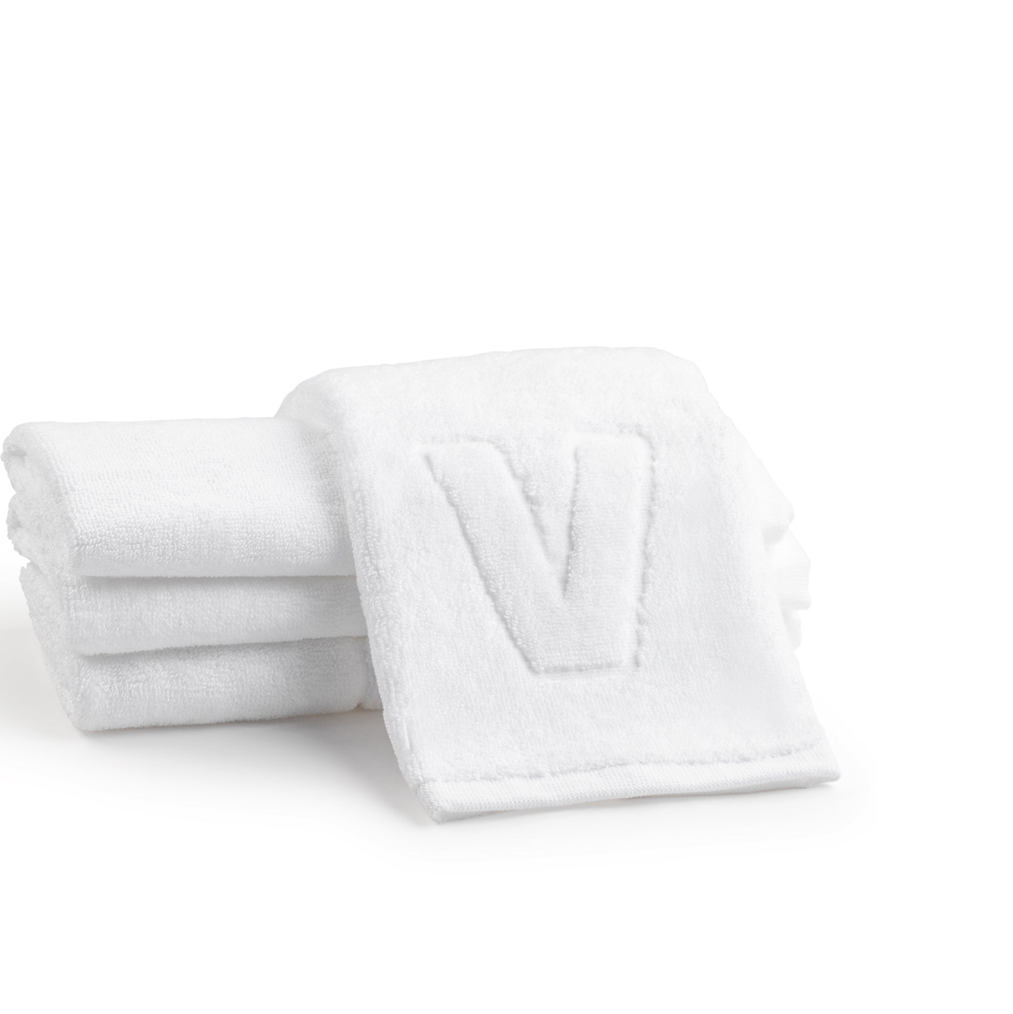 Initial Embossed Finger Towel - Waterdale Collection