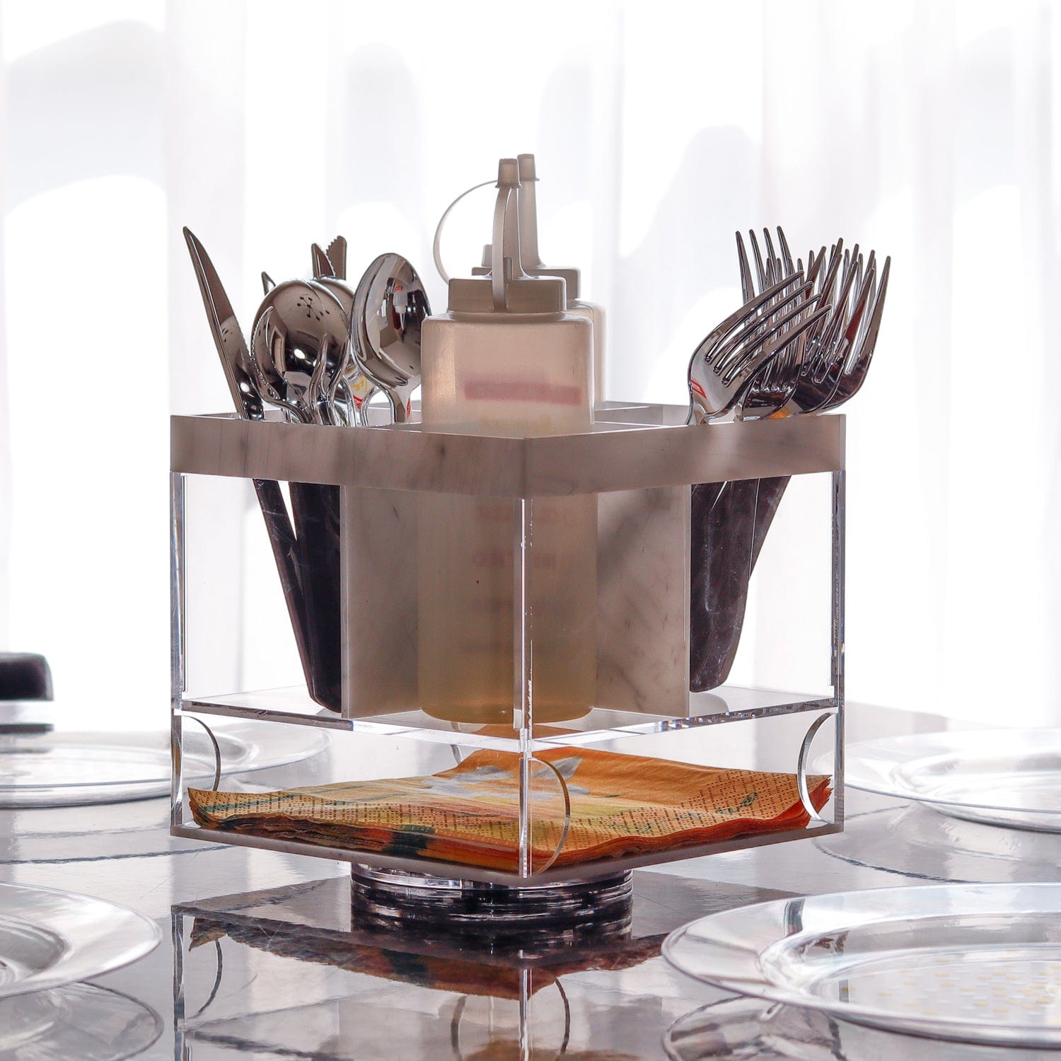 Marble Swivel Silverware Caddy - Waterdale Collection