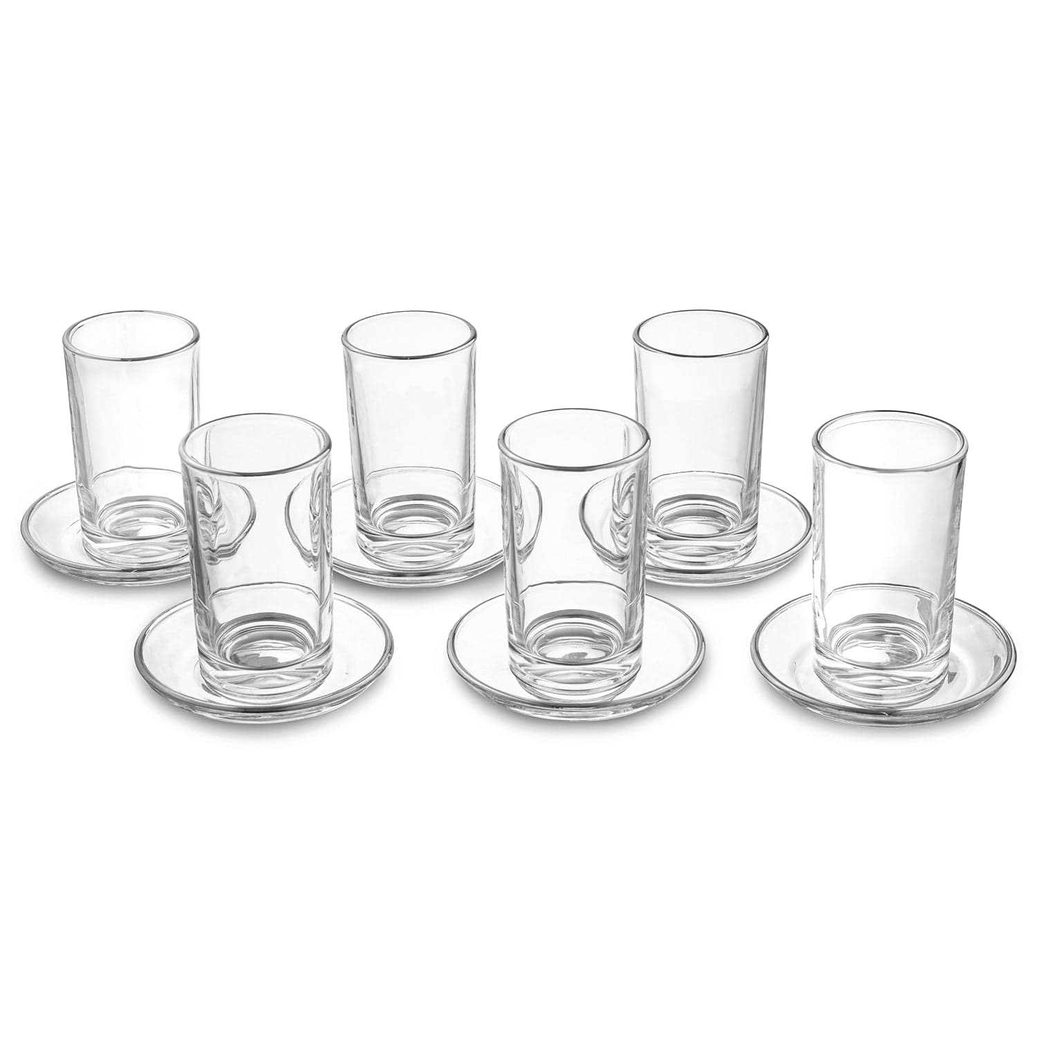 Modern Glass Cups & Saucers - Waterdale Collection