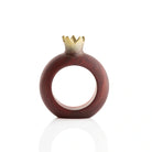 Deep red resin pomegranate napkin rings, Judaica for the Jewish New Year