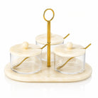 Luxury Resin Rotating Dip Bowl Set | Gold Elegant Serving Bowls