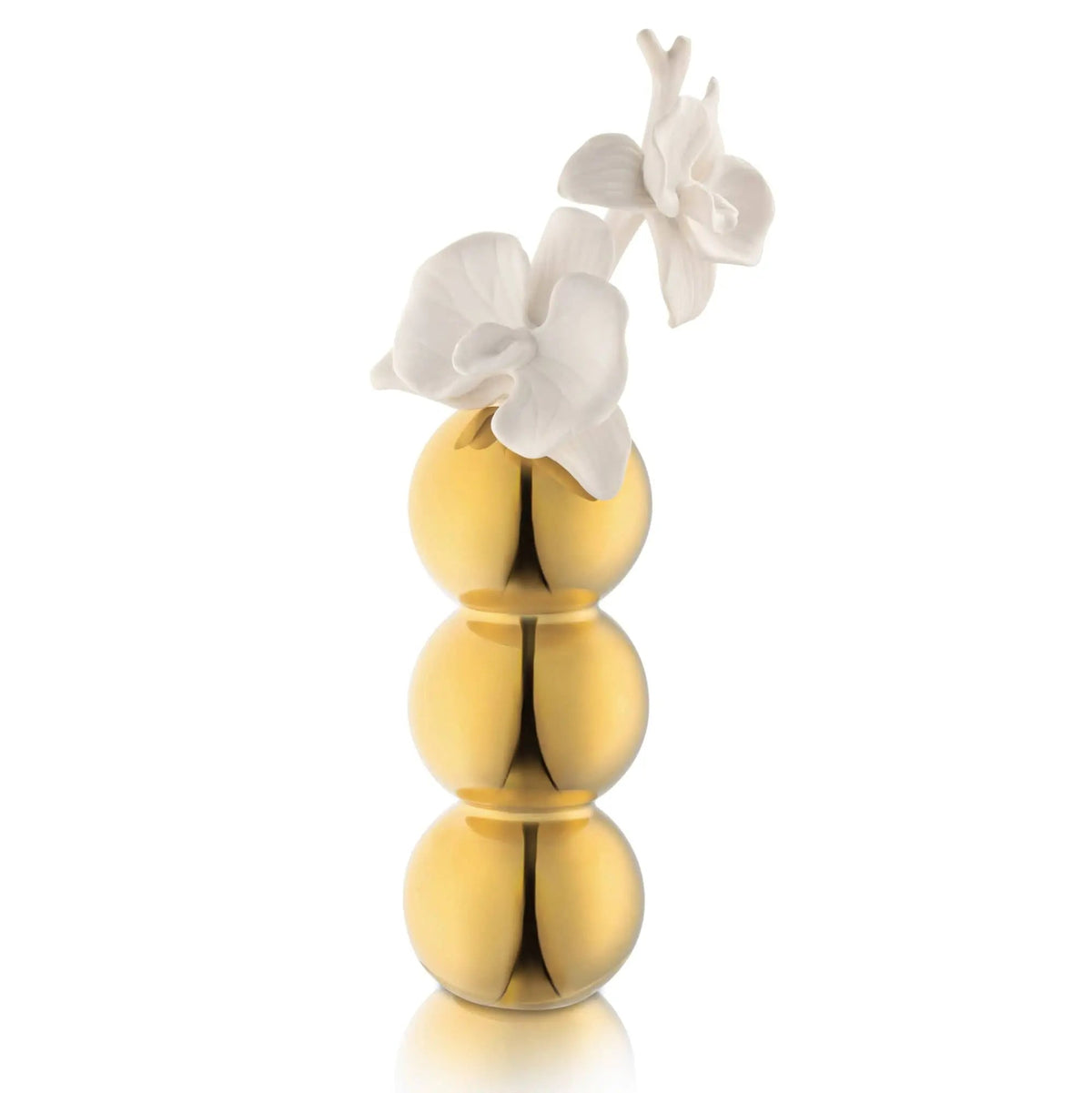 Stacked Bubble Flower Diffuser in gold with white flower accent on top, perfect home fragrance decor for housewarming gifts.